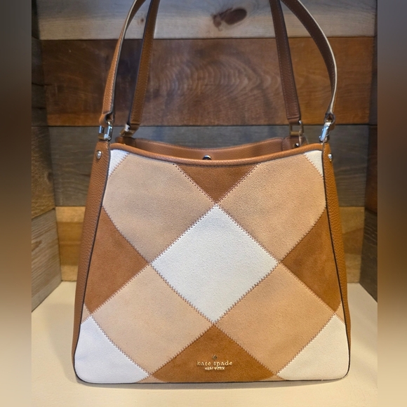 NWT Kate Spade New York Patchwork Suede Leila In Warm Ginger - Picture 10 of 14